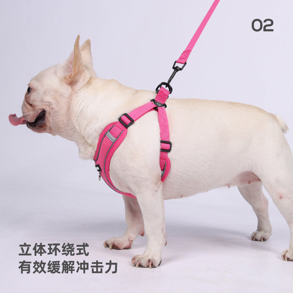 New Dog Chest Strap Integrated Lightweight Load-reducing Dog Walking Rope Hanging Dog Tags