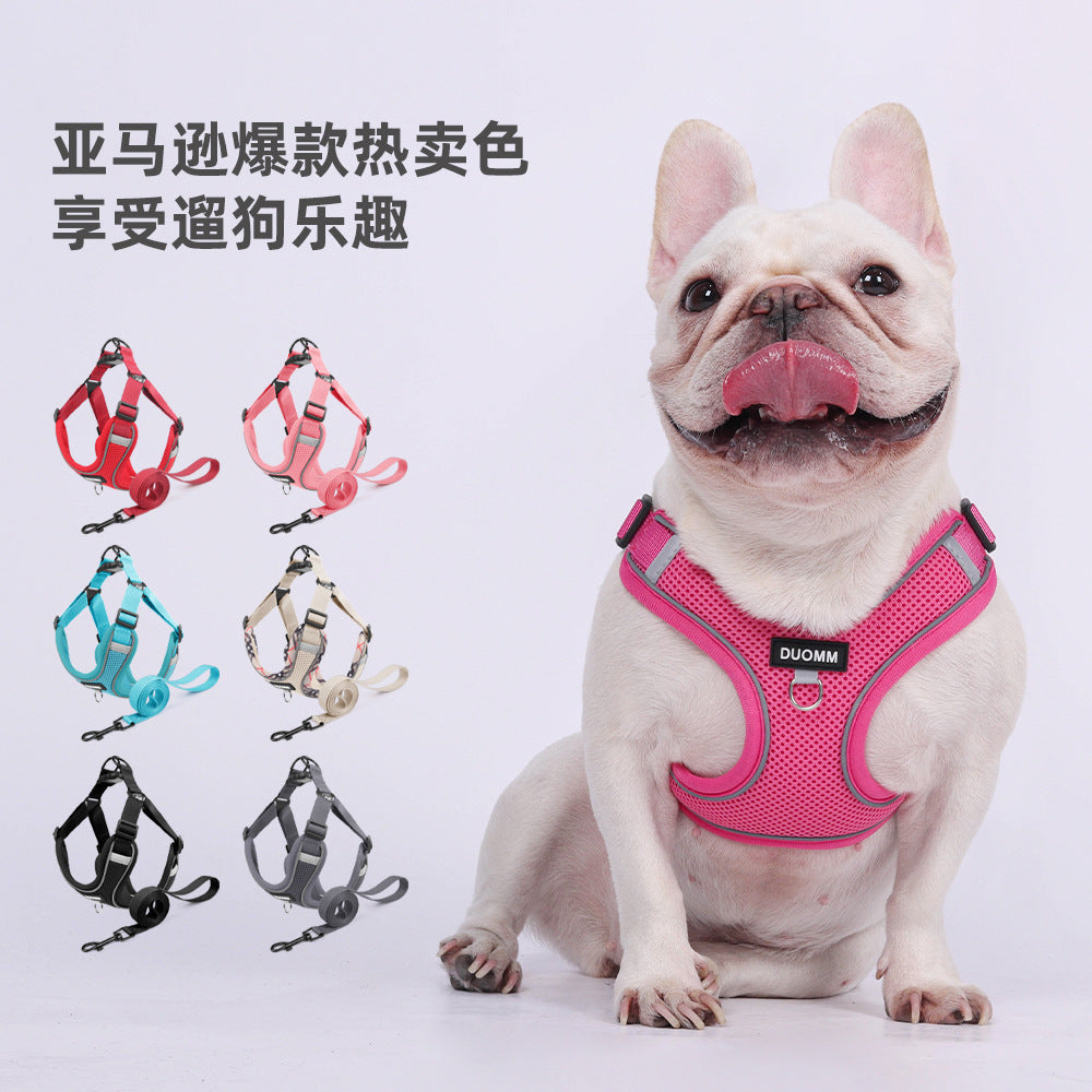 New Dog Chest Strap Integrated Lightweight Load-reducing Dog Walking Rope Hanging Dog Tags